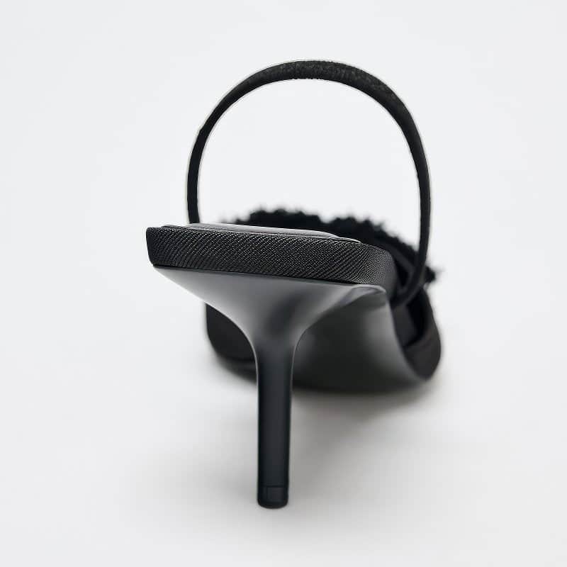 Black Bow Slingback Stiletto Heels