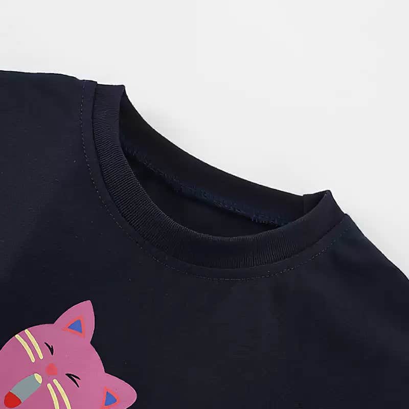 Black Short Sleeve T-Shirt for Kids