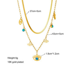 Blue Eye Shape Pendant Necklace N1756