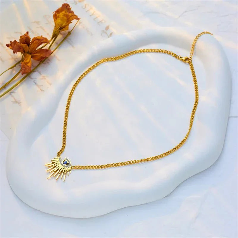 Blue Eyes Pendant Necklace: Vintage Style, Perfect Birthday Gift N2043