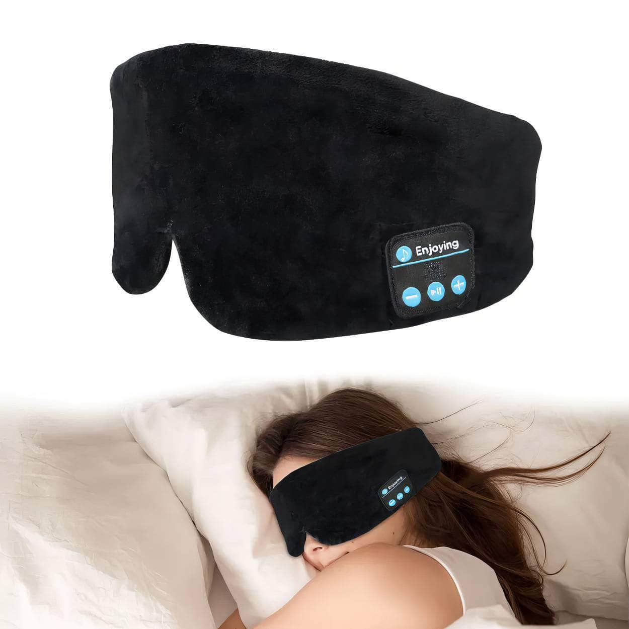Bluetooth Headphones Sleeping Mask - Travel Cotton Eye Mask for Women and Men with Wireless Cooling Earphones