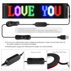 Bluetooth LED Car Sign: Programmable Advertising Display