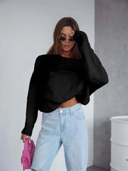 Boat Neck Drop Shoulder Sweater