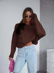 Boat Neck Drop Shoulder Sweater