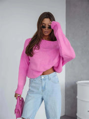 Boat Neck Drop Shoulder Sweater