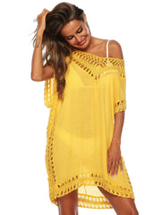 Bohemian Crochet Trim Beach Cover Up Dress