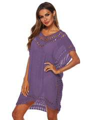 Bohemian Crochet Trim Beach Cover Up Dress