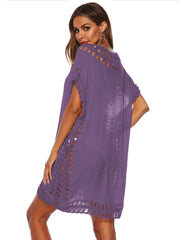 Bohemian Crochet Trim Beach Cover Up Dress
