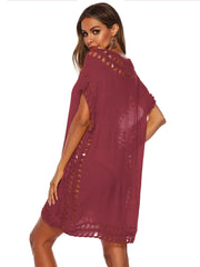 Bohemian Crochet Trim Beach Cover Up Dress