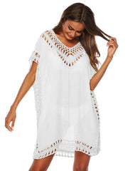 Bohemian Crochet Trim Beach Cover Up Dress