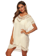 Bohemian Crochet Trim Beach Cover Up Dress Pastel Yellow / One Size