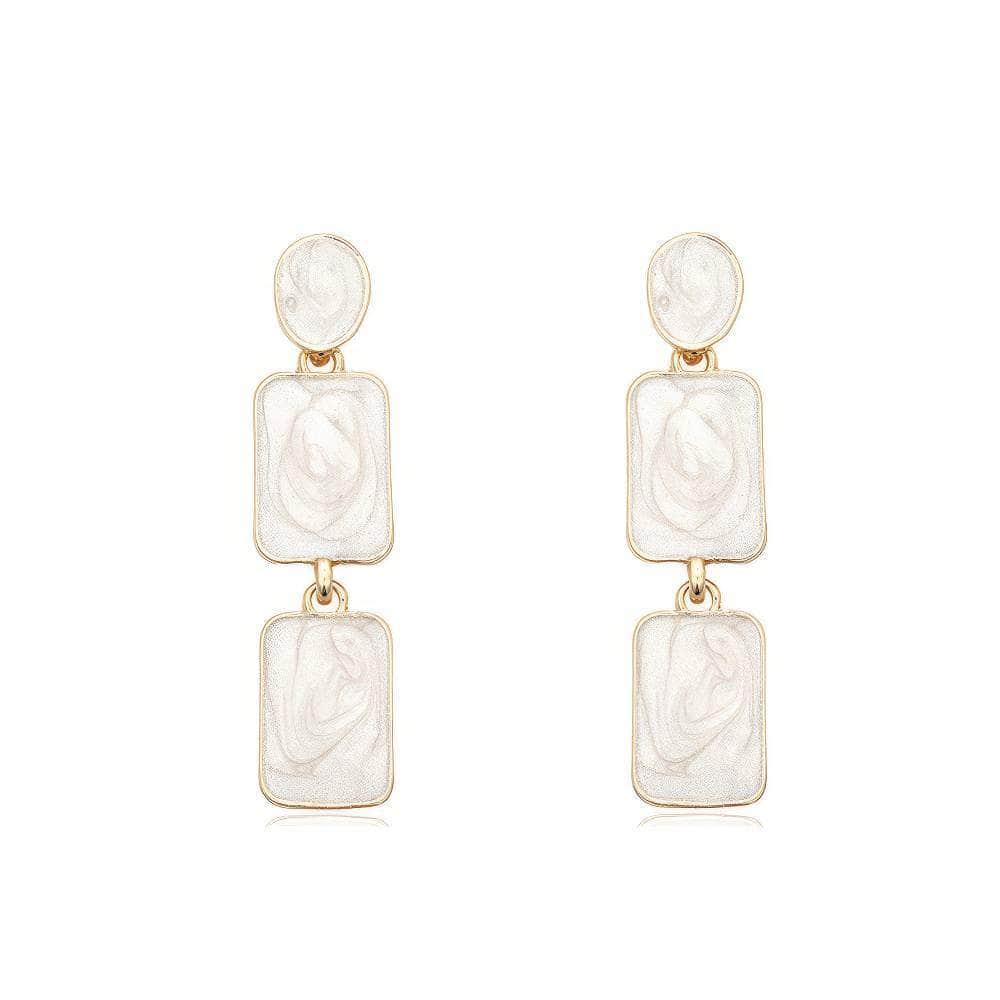 Bohemian Pearl Light Pastel Drop Earrings White / Clip On