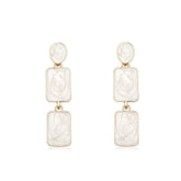 Bohemian Pearl Light Pastel Drop Earrings White / Clip On