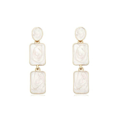 Bohemian Pearl Light Pastel Drop Earrings White / Clip On
