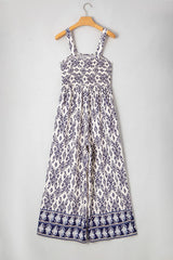 Bohemian Print Wide Leg Jumpsuit