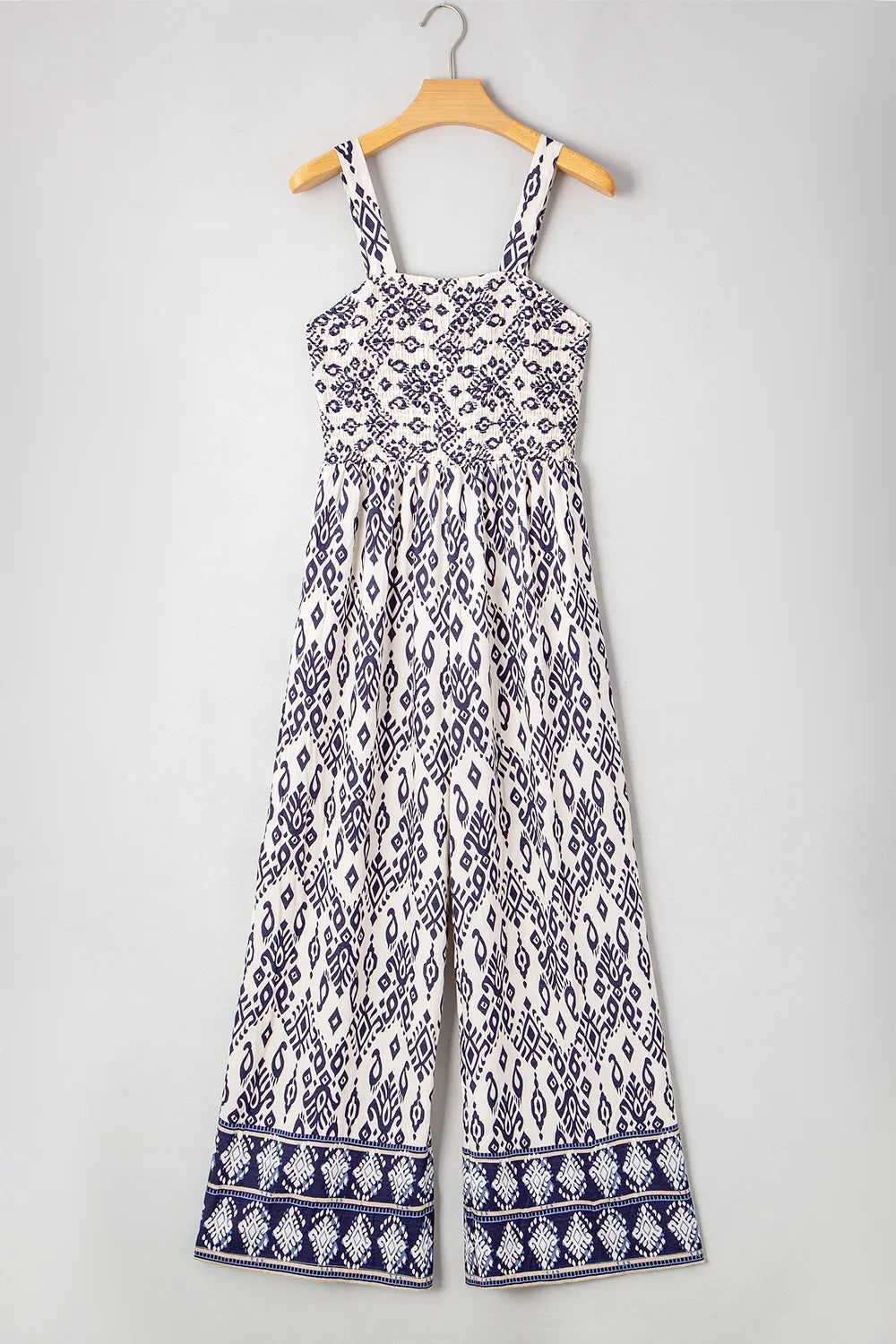 Bohemian Print Wide Leg Jumpsuit