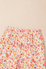 Boho Floral Bandeau Top and High Waist Wide Leg Pants Set
