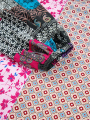 Boho Mixed Floral Drop Shoulder Bubble Sleeve Blouse