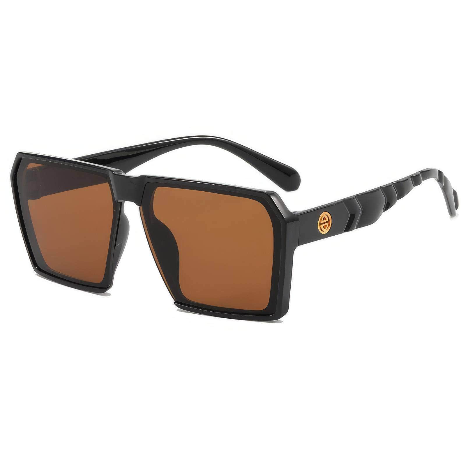 Bold & Stylish Oversized Square Shades Eyewear Black/Tea / Resin