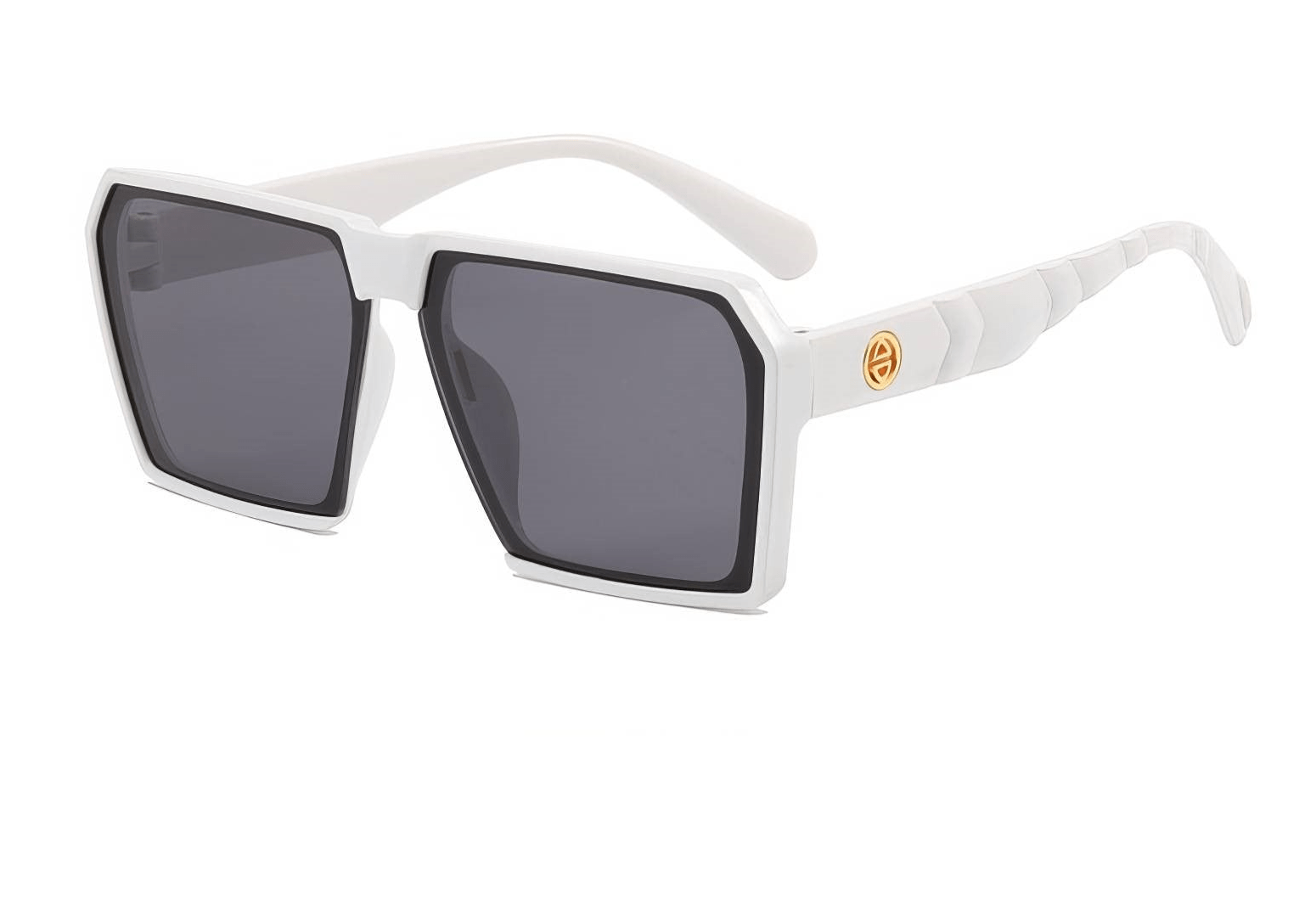Bold & Stylish Oversized Square Shades Eyewear Black White/Gray / Resin