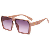 Bold & Stylish Oversized Square Shades Eyewear Rice Powder Pink/Gray / Resin