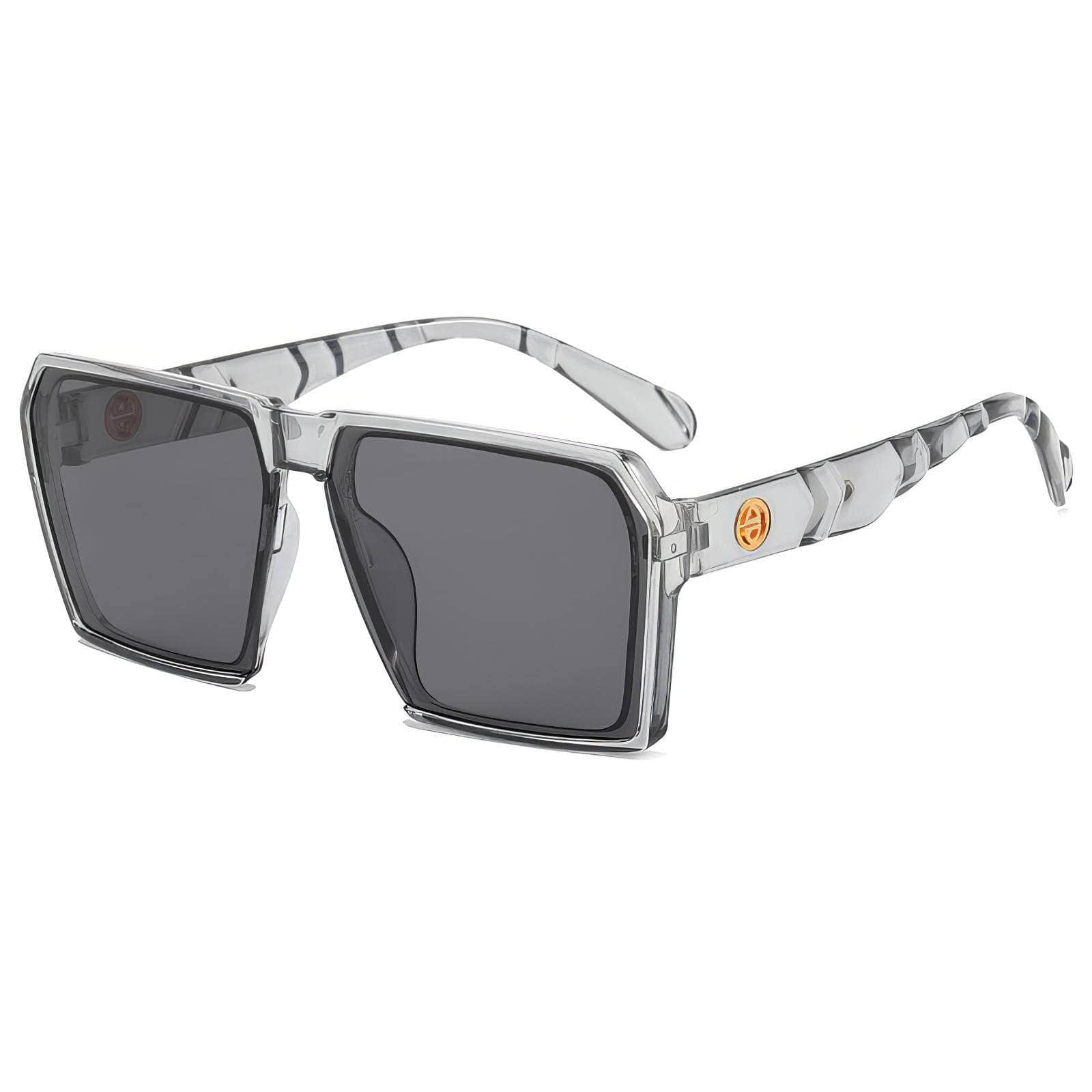 Bold & Stylish Oversized Square Shades Eyewear Solid Gray / Resin