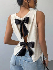 Bow Back Ribbed Tank Top