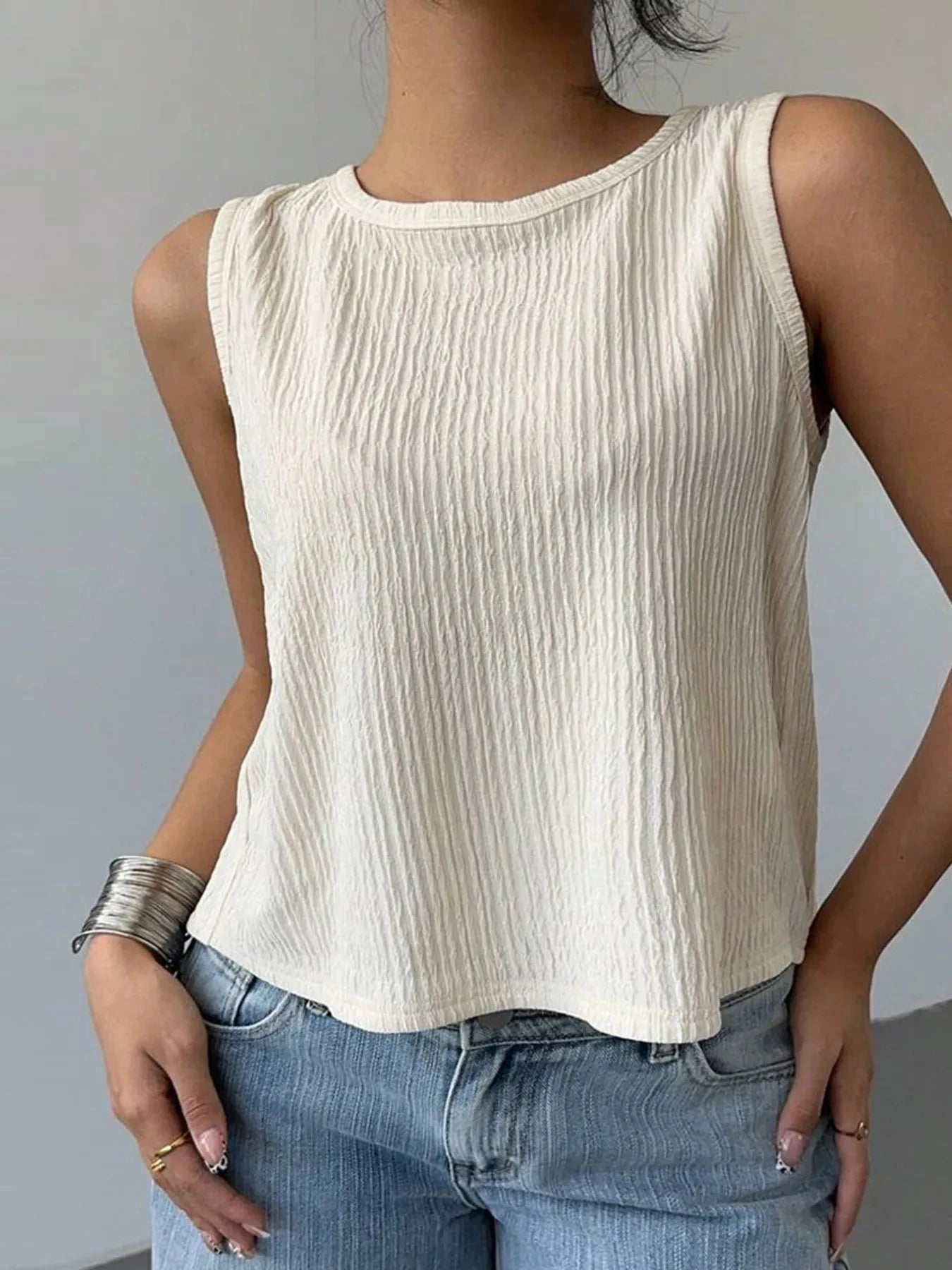 Bow Back Ribbed Tank Top