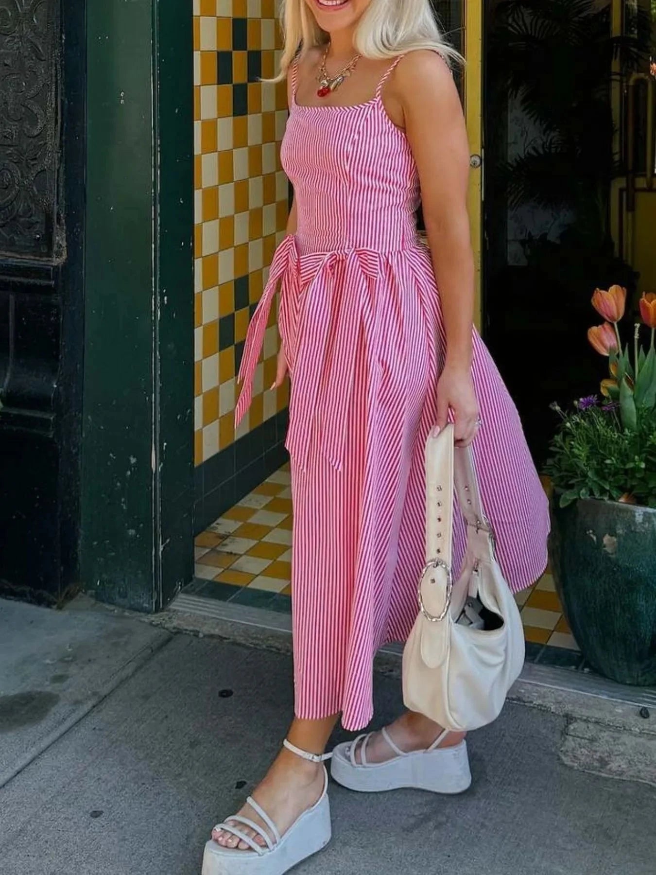 Bow Detail Midi Cami Dress