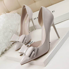 Bow Detailed Stiletto High Heels EU 33 / Gray / 10.5CM