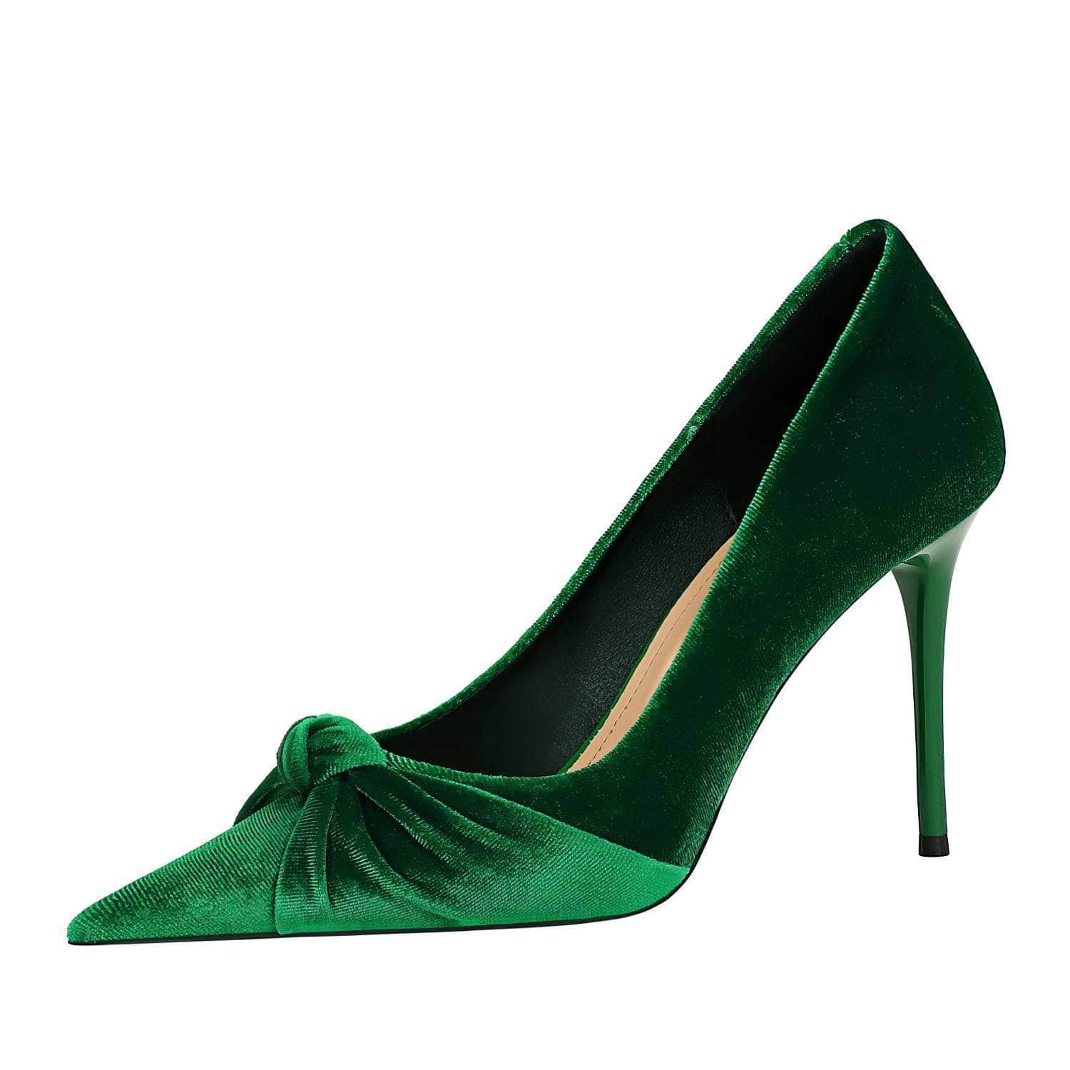 Bow Knot Suede Stiletto Pumps