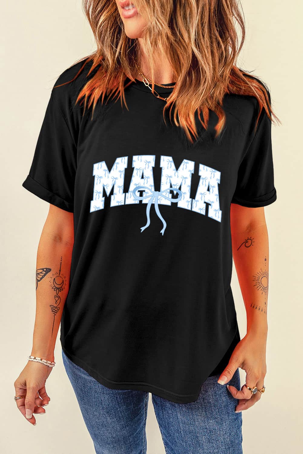Bow MAMA Graphic Short Sleeve T-Shirt