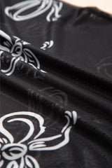 Bow Mesh Round Neck Short Sleeve T-Shirt