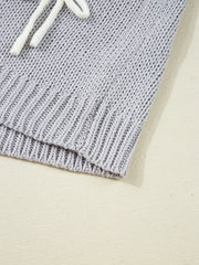 Bow Round Neck Short Sleeve Sweater