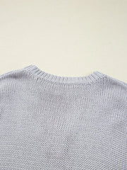 Bow Round Neck Short Sleeve Sweater