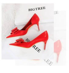 Bowknot Embellished Ankle Cut Heels