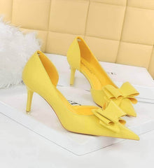 Bowknot Embellished Ankle Cut Heels