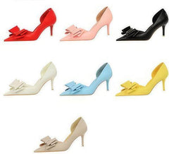 Bowknot Embellished Ankle Cut Heels