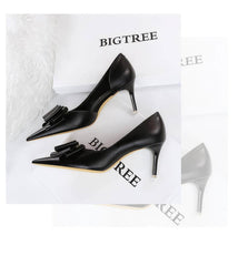 Bowknot Embellished Ankle Cut Heels