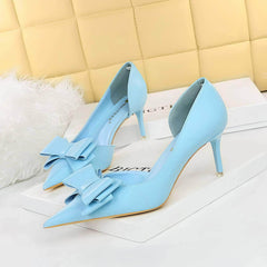 Bowknot Embellished Ankle Cut Heels