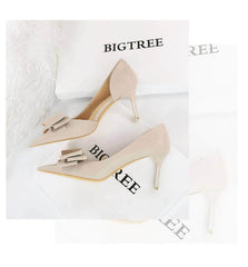 Bowknot Embellished Ankle Cut Heels