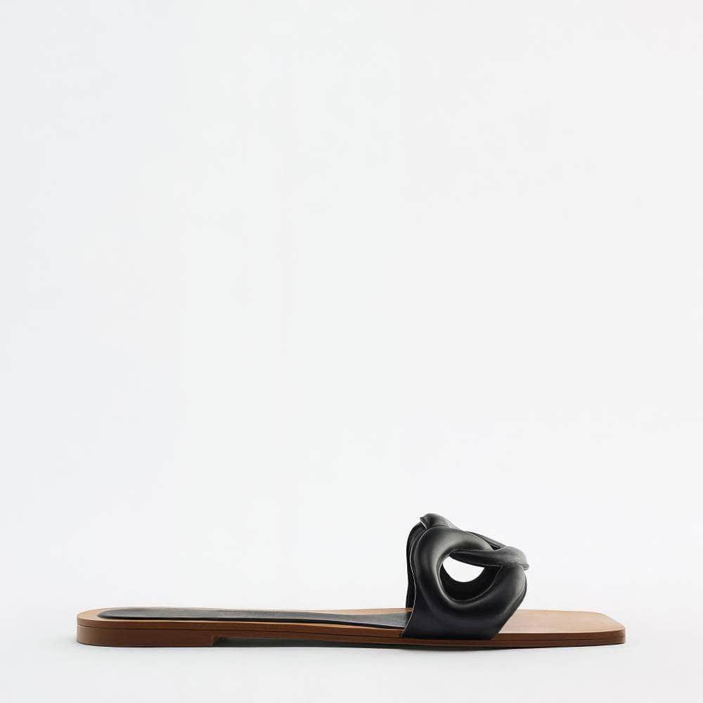 Braided Decorated Slide-On Flat Mules
