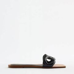 Braided Decorated Slide-On Flat Mules