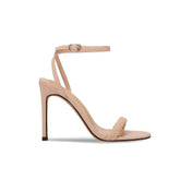 Braided Open Toe Ankle Strap Stiletto Heels EU 33 / Bisque / 6CM