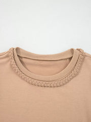 Braided Trim Puff Sleeve Dress