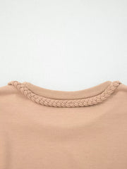 Braided Trim Puff Sleeve Dress