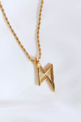 Brass Lightning Pendant Necklace Gold / One Size