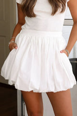 Bubble Mini Skirt with Pockets