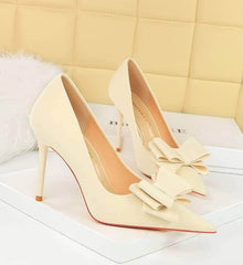 Butterfly Bow Knot Pointed Toe Stiletto Heels