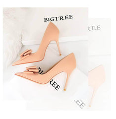 Butterfly Bow Knot Pointed Toe Stiletto Heels